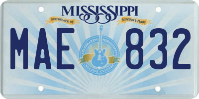 MS license plate MAE832