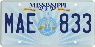 MS license plate MAE833