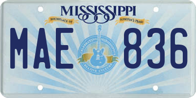 MS license plate MAE836