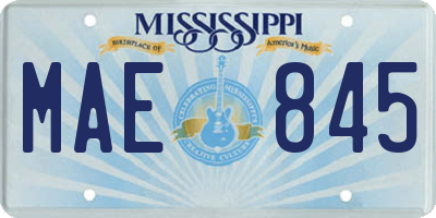 MS license plate MAE845
