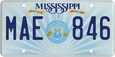 MS license plate MAE846