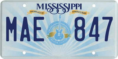 MS license plate MAE847