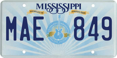MS license plate MAE849