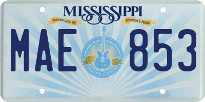 MS license plate MAE853