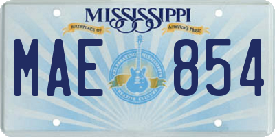 MS license plate MAE854