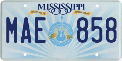 MS license plate MAE858