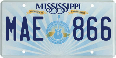 MS license plate MAE866