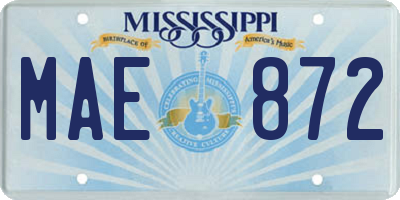 MS license plate MAE872