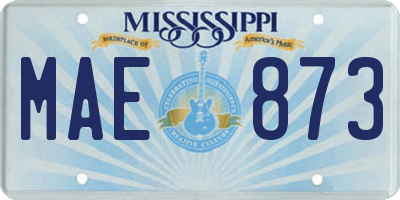 MS license plate MAE873