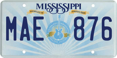 MS license plate MAE876
