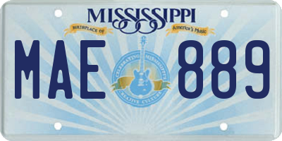 MS license plate MAE889