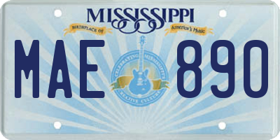 MS license plate MAE890