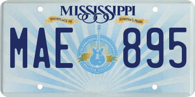 MS license plate MAE895