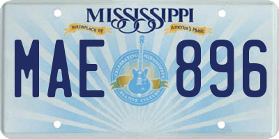 MS license plate MAE896
