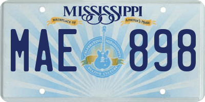 MS license plate MAE898