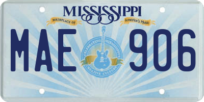 MS license plate MAE906