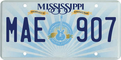 MS license plate MAE907