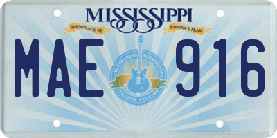 MS license plate MAE916