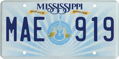 MS license plate MAE919