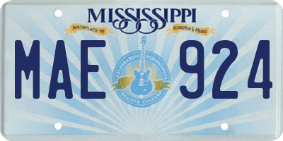 MS license plate MAE924