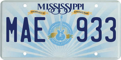MS license plate MAE933