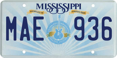 MS license plate MAE936