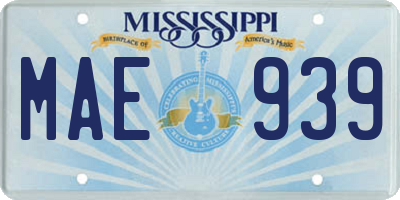 MS license plate MAE939