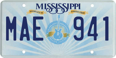 MS license plate MAE941