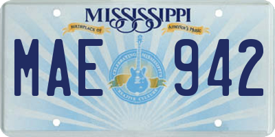 MS license plate MAE942