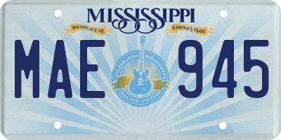 MS license plate MAE945