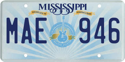 MS license plate MAE946