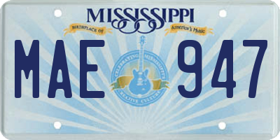 MS license plate MAE947