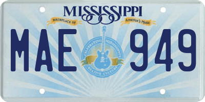 MS license plate MAE949