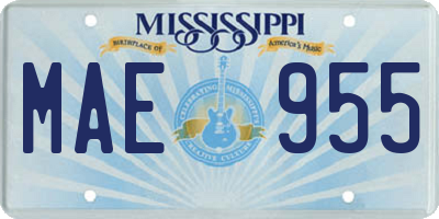 MS license plate MAE955