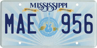 MS license plate MAE956