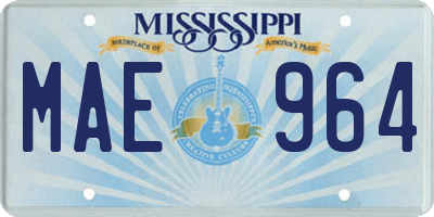 MS license plate MAE964