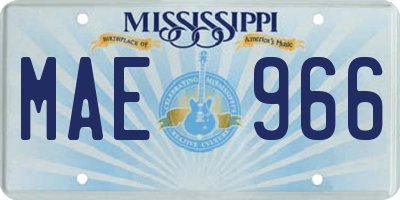 MS license plate MAE966
