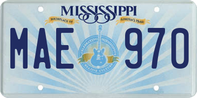 MS license plate MAE970
