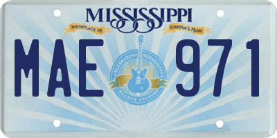 MS license plate MAE971