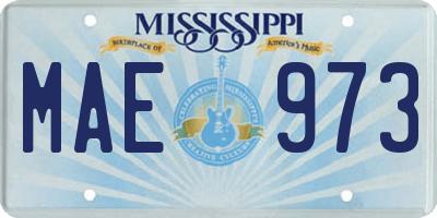 MS license plate MAE973