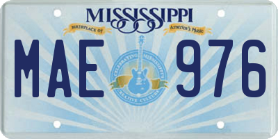 MS license plate MAE976
