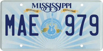 MS license plate MAE979