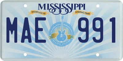 MS license plate MAE991