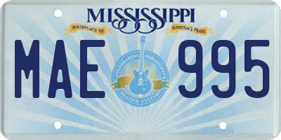 MS license plate MAE995