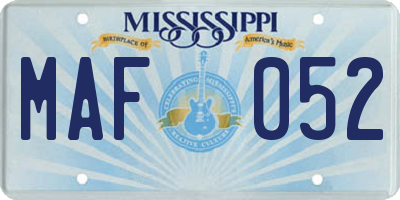 MS license plate MAF052