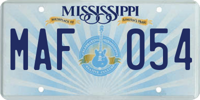 MS license plate MAF054