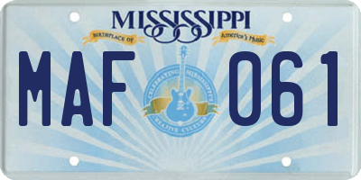MS license plate MAF061
