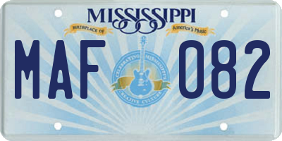 MS license plate MAF082