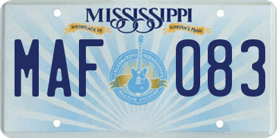 MS license plate MAF083