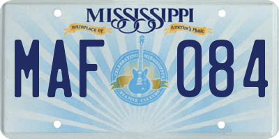 MS license plate MAF084